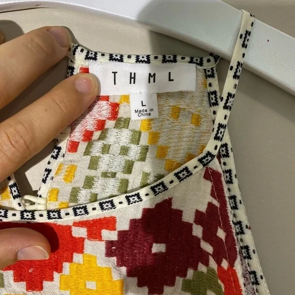 Embroidered Halter Sleeveless Boho Tunic Top Size large - Picture 3 of 5